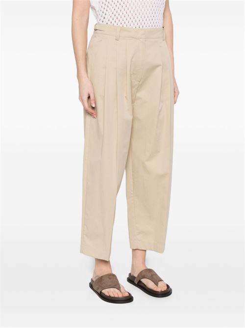 Pantalone donna Marella Sport sabbia con pence crop MARELLA Sport | OTTONE002